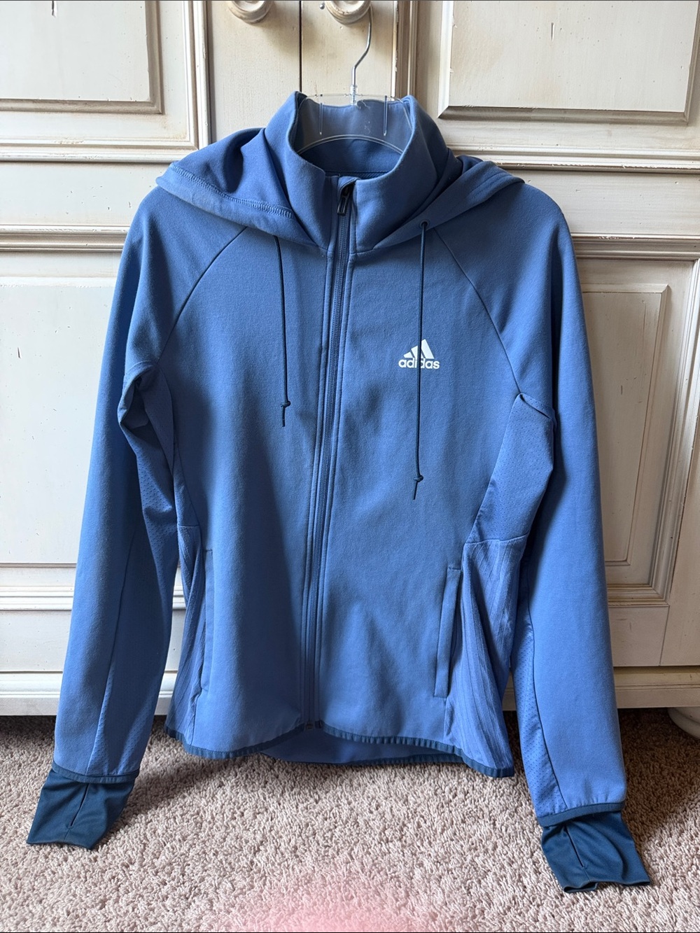 adidas Light Blue Full-Zip Hooded Jacket